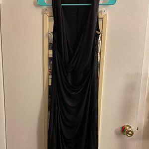 NWT Eloquii Ruched Black Dress with Slit
